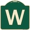 Signmission Designer Series Sign W/ Letter W, Green & Tan Heavy-Gauge Aluminum Sign, 18" x 18", G-1818-22920 A-DES-G-1818-22920 - alternate 1